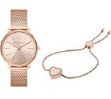 Buy Shop Michael Kors Pyper Quartz Rose Gold Dial Rose Gold Mesh Strap Watch For Women - MK4340 USA Online