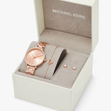Buy Shop Michael Kors Pyper Quartz Rose Gold Dial Rose Gold Steel Strap Watch For Women - MK1040 USA Online