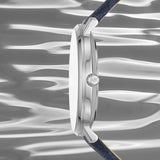 Buy Shop Michael Kors Pyper Quartz Silver Dial Blue Leather Strap Watch For Women - MK7244 USA Online