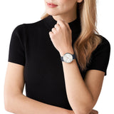 Buy Shop Michael Kors Pyper Quartz Silver Dial Blue Leather Strap Watch For Women - MK7244 USA Online