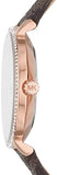 Buy Shop Michael Kors Pyper Quartz Silver Dial Brown Leather Strap Watch for Women - MK1036 USA Online
