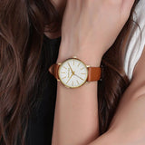 Buy Shop Michael Kors Pyper Quartz Silver Dial Brown Leather Watch For Women - MK2740 USA Online