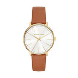Michael Kors Pyper Quartz Silver Dial Brown Leather Watch For Women - MK2740
