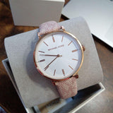 Buy Shop Michael Kors Pyper Quartz Silver Dial Pink Leather Strap Watch for Women - MK2947 USA Online