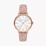 Buy Shop Michael Kors Pyper Quartz Silver Dial Pink Leather Strap Watch for Women - MK2947 USA Online