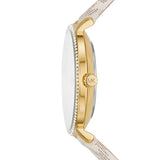 Buy Shop Michael Kors Pyper Quartz Silver Dial White Leather Strap Watch For Women - MK1037 USA Online