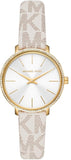 Buy Shop Michael Kors Pyper Quartz Silver Dial White Leather Strap Watch For Women - MK1037 USA Online