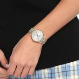 Buy Shop Michael Kors Pyper Quartz Silver Dial White Leather Strap Watch For Women - MK2858 USA Online