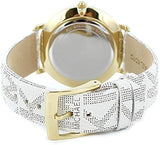 Buy Shop Michael Kors Pyper Quartz Silver Dial White Leather Strap Watch For Women - MK2858 USA Online