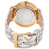 Buy Shop Michael Kors Pyper Quartz Silver Dial White Leather Strap Watch For Women - MK2858 USA Online