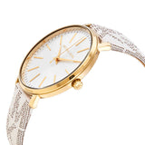 Buy Shop Michael Kors Pyper Quartz Silver Dial White Leather Strap Watch For Women - MK2858 USA Online