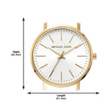 Buy Shop Michael Kors Pyper Quartz Silver Dial White Leather Strap Watch For Women - MK2858 USA Online