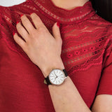 Buy Shop Michael Kors Pyper Quartz White Dial Black Leather Strap Watch For Women - MK2834 USA Online