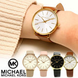 Michael Kors Pyper Quartz White Dial Pink Leather Strap Watch For Women - MK2741