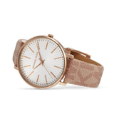 Buy Shop Michael Kors Pyper Quartz White Dial Pink Leather Strap Watch For Women - MK2859 USA Online