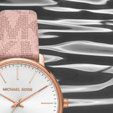 Buy Shop Michael Kors Pyper Quartz White Dial Pink Leather Strap Watch For Women - MK2859 USA Online