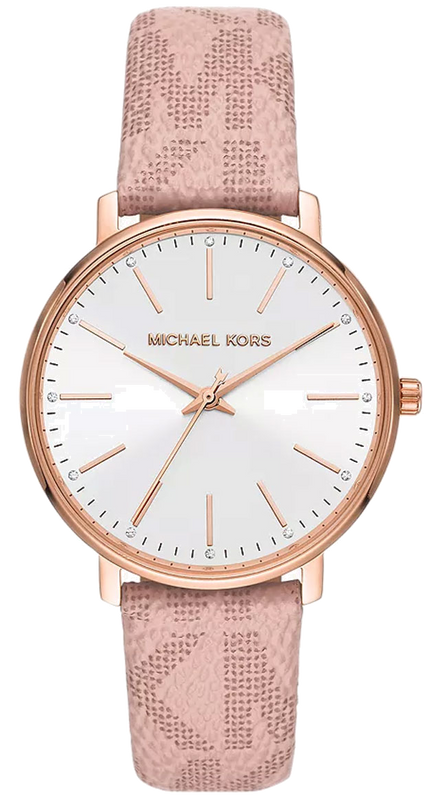 Buy Shop Michael Kors Pyper Quartz White Dial Pink Leather Strap Watch For Women - MK2859 USA Online