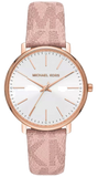 Buy Shop Michael Kors Pyper Quartz White Dial Pink Leather Strap Watch For Women - MK2859 USA Online