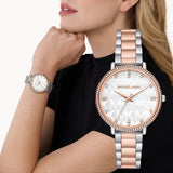 Buy Shop Michael Kors Pyper Quartz White Dial Two Tone Steel Strap Watch For Women - MK4667 USA Online