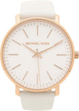 Buy Shop Michael Kors Pyper Quartz White Dial White Leather Strap Watch For Women - MK2800 USA Online