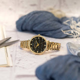 Buy Shop Michael Kors Pyper Three-Hand Black Dial Gold Steel Strap Watch For Women - MK4593 USA Online