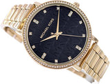 Buy Shop Michael Kors Pyper Three-Hand Black Dial Gold Steel Strap Watch For Women - MK4593 USA Online