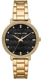 Buy Shop Michael Kors Pyper Three-Hand Black Dial Gold Steel Strap Watch For Women - MK4593 USA Online