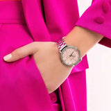 Buy Shop Michael Kors Pyper Three Hand Pink Dial Silver Steel Strap Watch For Women - MK4631 USA Online