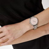 Buy Shop Michael Kors Pyper Three Hand Pink Dial Silver Steel Strap Watch For Women - MK4631 USA Online
