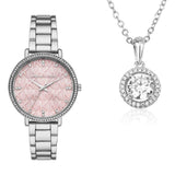Buy Shop Michael Kors Pyper Three Hand Pink Dial Silver Steel Strap Watch For Women - MK4631 USA Online