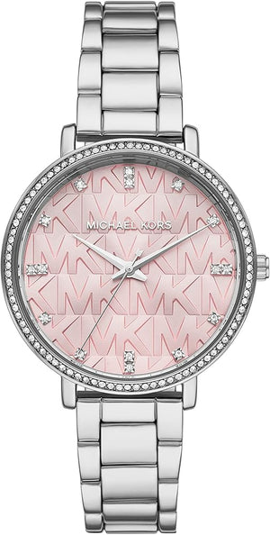 Buy Shop Michael Kors Pyper Three Hand Pink Dial Silver Steel Strap Watch For Women - MK4631 USA Online