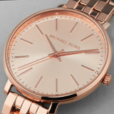 Buy Shop Michael Kors Pyper Three-Hand Rose Gold Dial Rose Gold Steel Strap Watch For Women - MK3897 USA Online