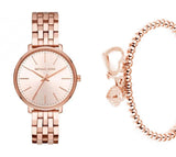 Buy Shop Michael Kors Pyper Three-Hand Rose Gold Dial Rose Gold Steel Strap Watch For Women - MK3897 USA Online