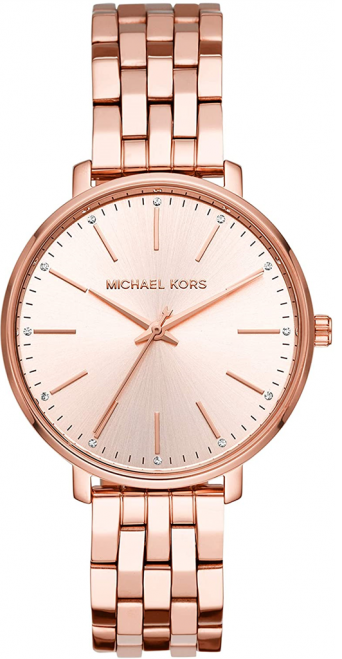 Buy Shop Michael Kors Pyper Three-Hand Rose Gold Dial Rose Gold Steel Strap Watch For Women - MK3897 USA Online