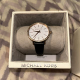 Buy Shop Michael Kors Pyper Three Hand White Dial Black Leather Strap Watch For Women - MK2835 USA Online