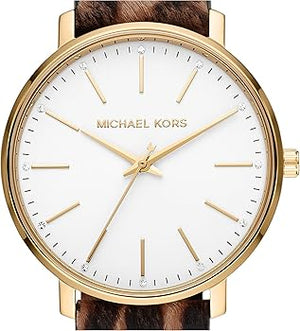 Buy Shop Michael Kors Pyper Three-Hand White Dial Cheetah Print Leather Strap Watch for Women - MK4751 USA Online