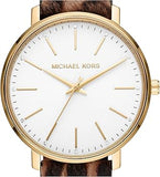 Buy Shop Michael Kors Pyper Three-Hand White Dial Cheetah Print Leather Strap Watch for Women - MK4751 USA Online
