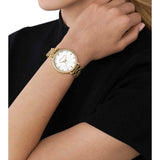 Buy Shop Michael Kors Pyper Three Hand White Dial Gold Steel Strap Watch For Women - MK4666 USA Online