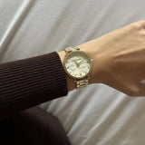 Buy Shop Michael Kors Pyper Three Hand White Dial Gold Steel Strap Watch For Women - MK4666 USA Online
