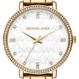 Buy Shop Michael Kors Pyper Three Hand White Dial Gold Steel Strap Watch For Women - MK4666 USA Online