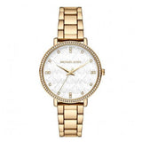Buy Shop Michael Kors Pyper Three Hand White Dial Gold Steel Strap Watch For Women - MK4666 USA Online