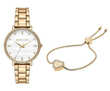 Buy Shop Michael Kors Pyper Three Hand White Dial Gold Steel Strap Watch For Women - MK4666 USA Online