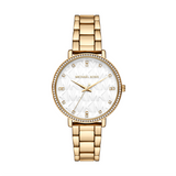 Buy Shop Michael Kors Pyper Three Hand White Dial Gold Steel Strap Watch For Women - MK4666 USA Online