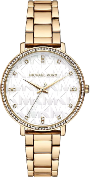 Buy Shop Michael Kors Pyper Three Hand White Dial Gold Steel Strap Watch For Women - MK4666 USA Online