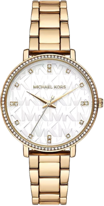 Buy Shop Michael Kors Pyper Three Hand White Dial Gold Steel Strap Watch For Women - MK4666 USA Online