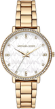 Buy Shop Michael Kors Pyper Three Hand White Dial Gold Steel Strap Watch For Women - MK4666 USA Online