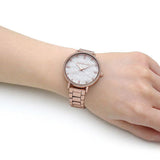 Buy Shop Michael Kors Pyper Three-Hand White Dial Rose Gold Steel Strap Watch For Women - MK4594 USA Online