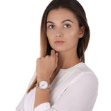 Buy Shop Michael Kors Pyper Three-Hand White Dial Rose Gold Steel Strap Watch For Women - MK4594 USA Online