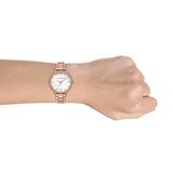 Buy Shop Michael Kors Pyper Three-Hand White Dial Rose Gold Steel Strap Watch For Women - MK4594 USA Online