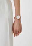 Buy Shop Michael Kors Pyper Three-Hand White Dial Rose Gold Steel Strap Watch For Women - MK4594 USA Online
